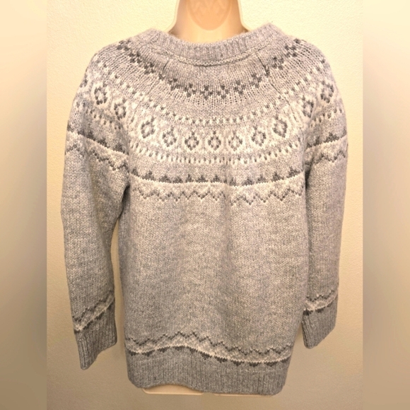 NWT Calvin Klein Gray Fair Isle Ladie's Sweater - Picture 5 of 6